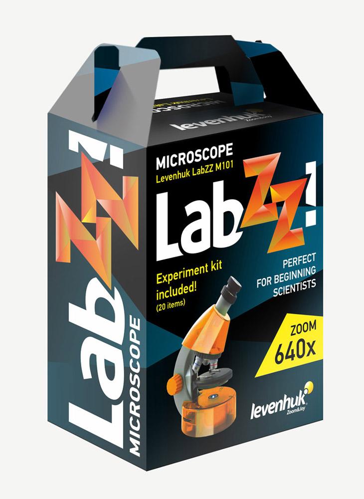 Mikroskopas vaikams, Levenhuk LabZZ M101 Azure, 40x-640x, su eksperimentų rinkiniu