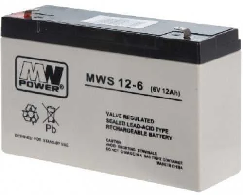 Mw Power MWPower MWS 6V 12Ah F1(187) AGM akumuliatorius, 5 metai
