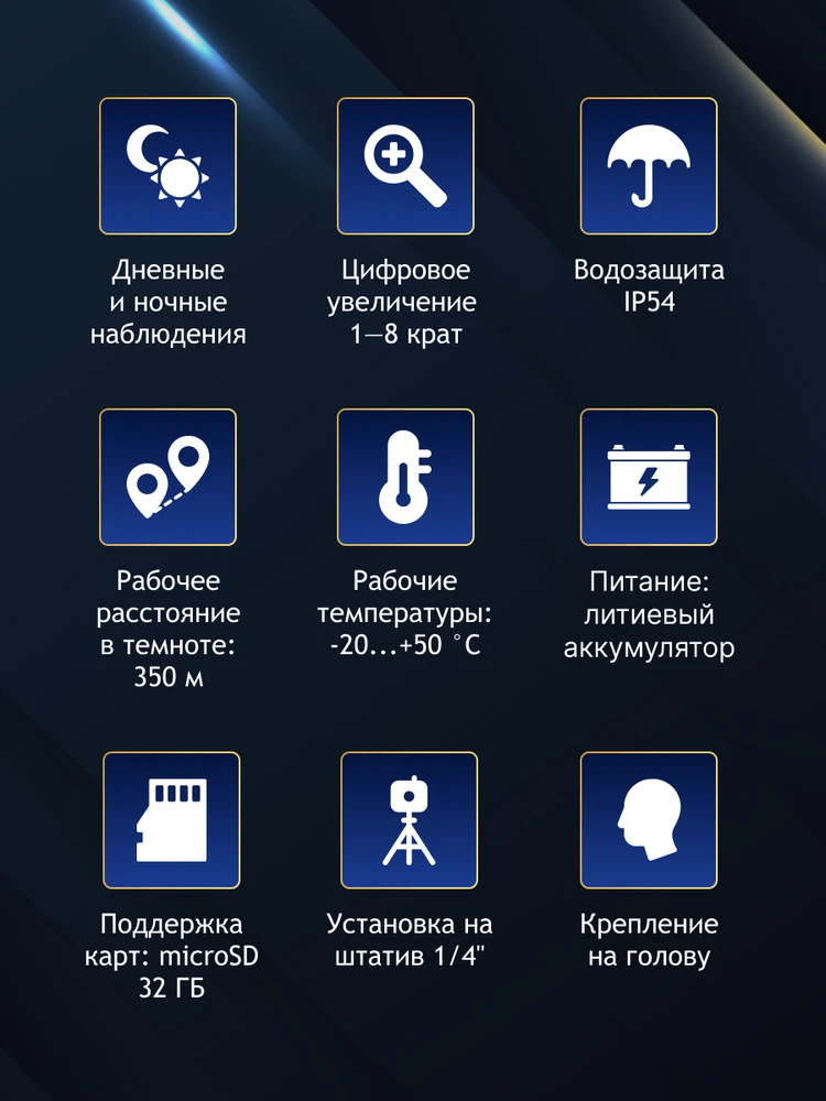 Žiūronai Skaitmeninis naktinio matymo žiūronas su šalmo laikikliu Levenhuk Halo 13X