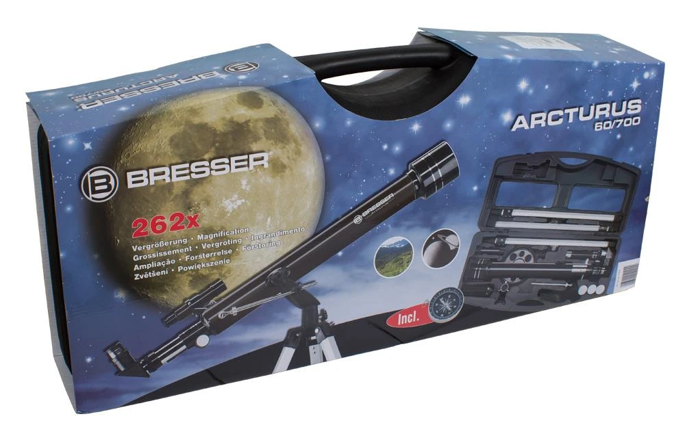 Teleskopas Bresser Arcturus 60/700 AZ <150x su dėklu ir žemėlapiu