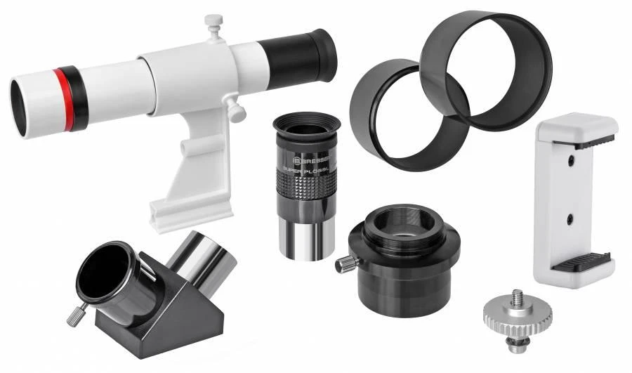 Teleskopas Bresser Messier MC-152/1900 HEXAFOC EXOS-2 su saulės filtru ir išmaniojo telefo