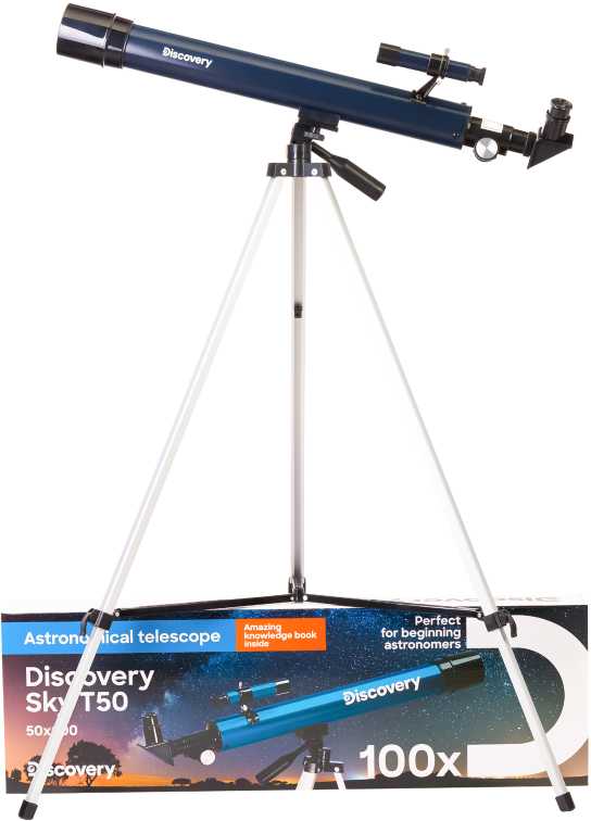 Teleskopas Discovery Sky T50 su knyga