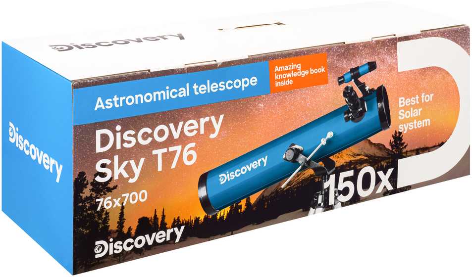 Teleskopas Discovery Sky T76 su knyga