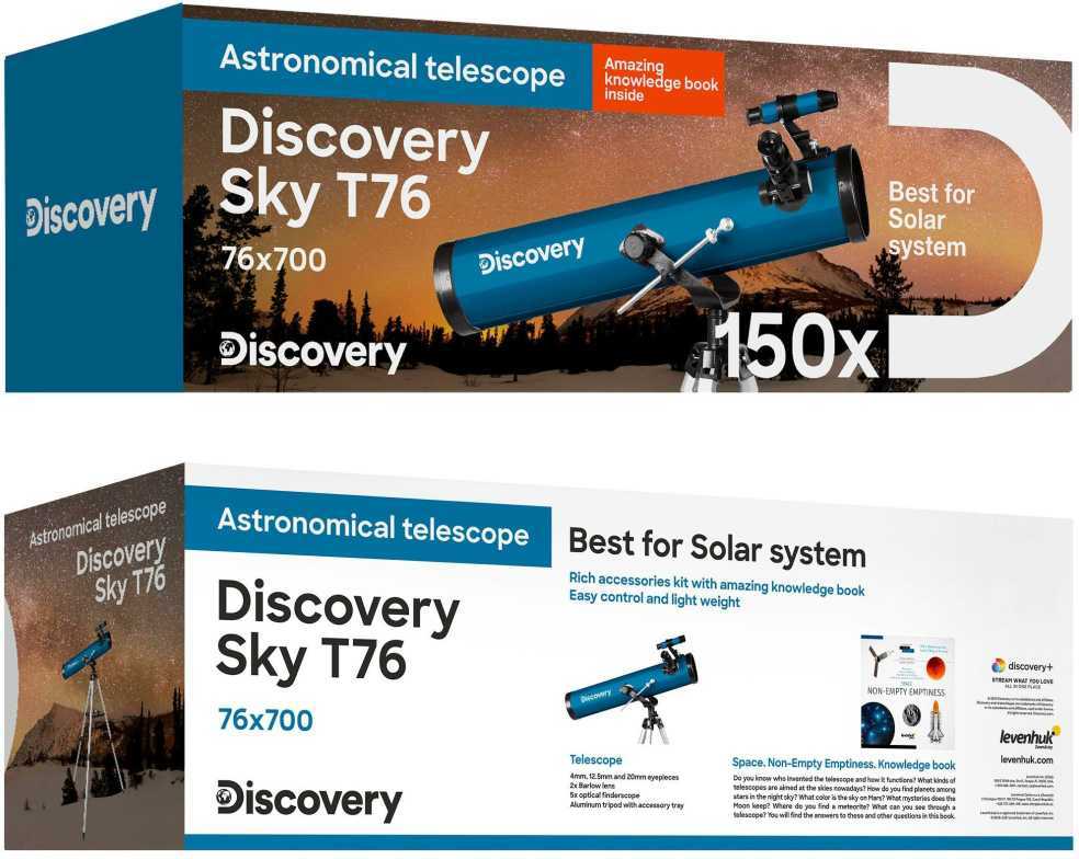 Teleskopas Discovery Sky T76 su knyga