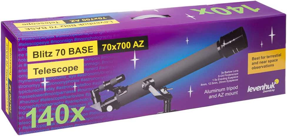 Teleskopas Levenhuk Blitz 70 70/700 140x BASE