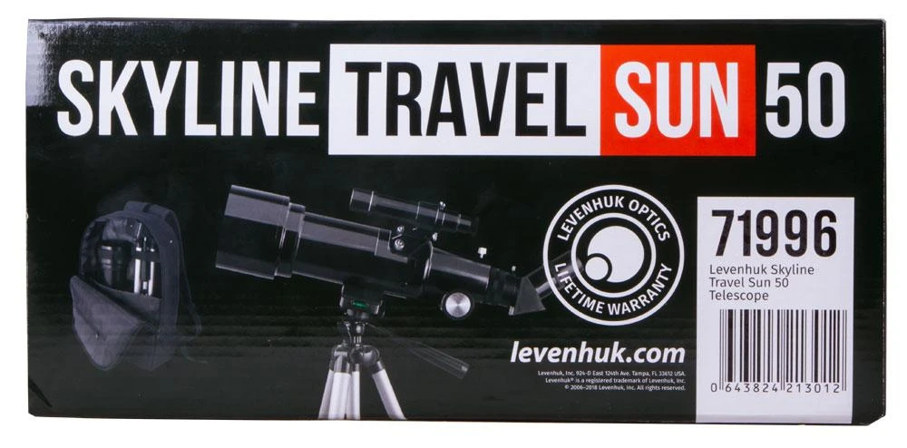 Teleskopas Levenhuk Skyline Travel Sun 50 50/360 <135x su kuprine ir saulės filtru