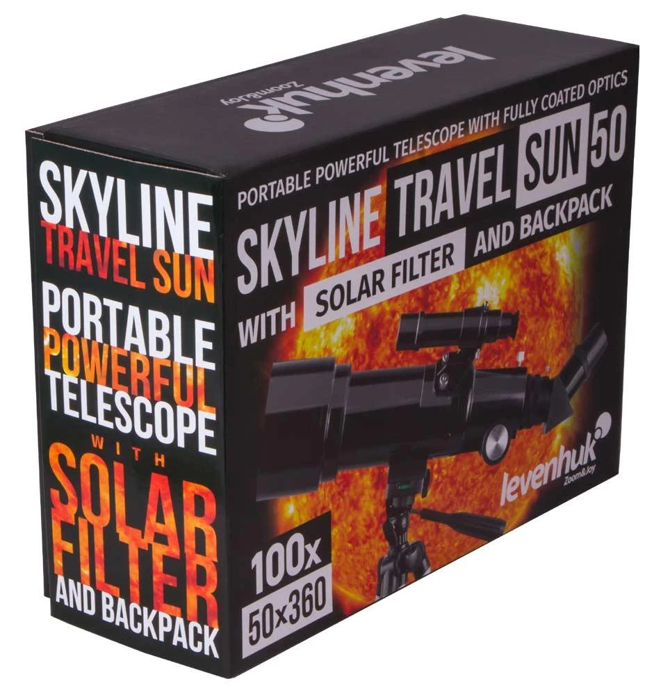 Teleskopas Levenhuk Skyline Travel Sun 50 50/360 <135x su kuprine ir saulės filtru