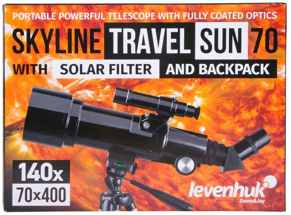Teleskopas Levenhuk Skyline Travel Sun 70 su kuprine ir saulės filtru