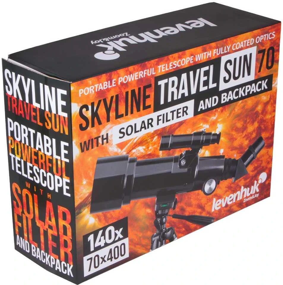 Teleskopas Levenhuk Skyline Travel Sun 70 su kuprine ir saulės filtru