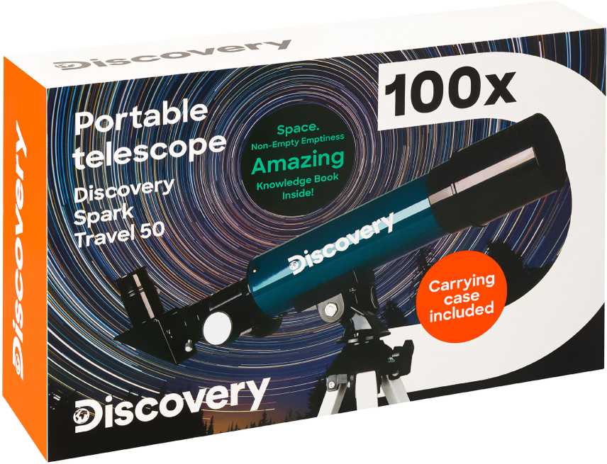 Teleskopas su knyga Discovery Spark Travel 50 (RU)