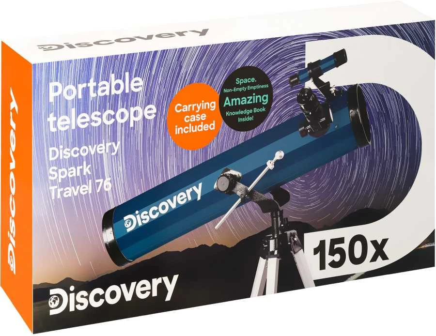 Teleskopas su knyga Discovery Spark Travel 76