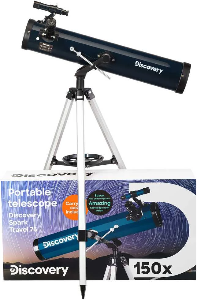 Teleskopas su knyga Discovery Spark Travel 76