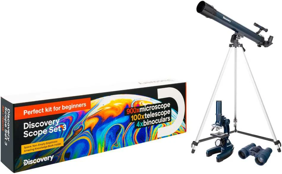 Teleskopas Teleskopo, mikroskopo ir žiūronų rinkinys Discovery Set 3