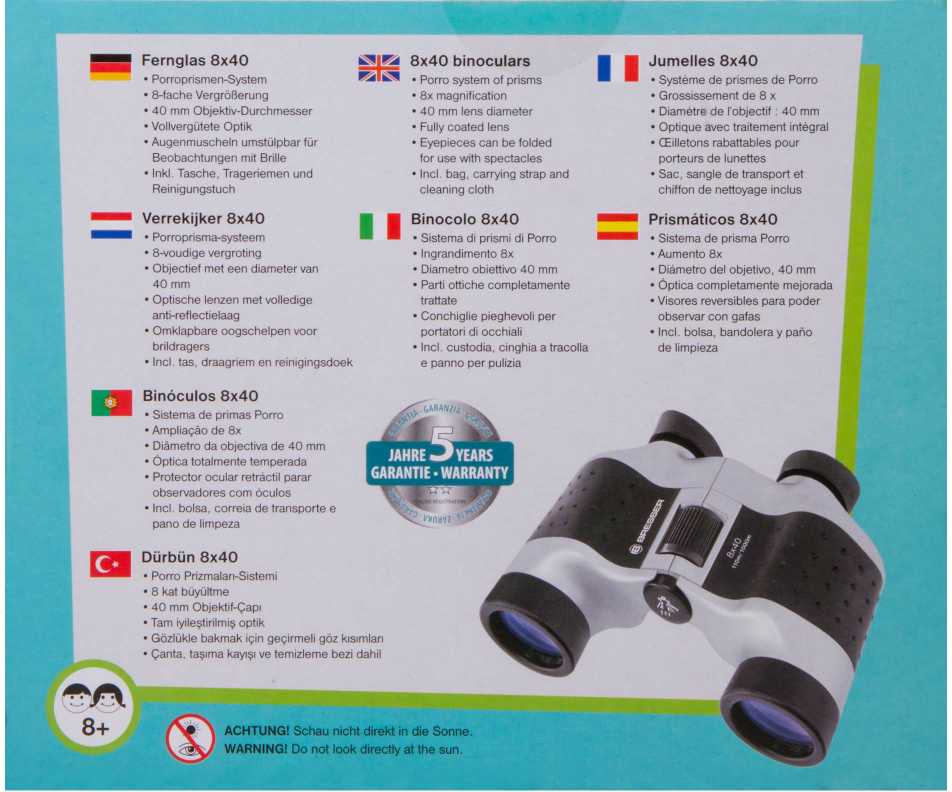 Žiūronai vaikiški Bresser Junior 8x40