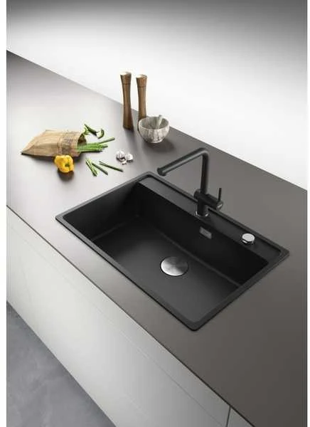 Plautuvė Franke MRG 610-72 Matinės juodos spalvos, plieno rankinis ventilis