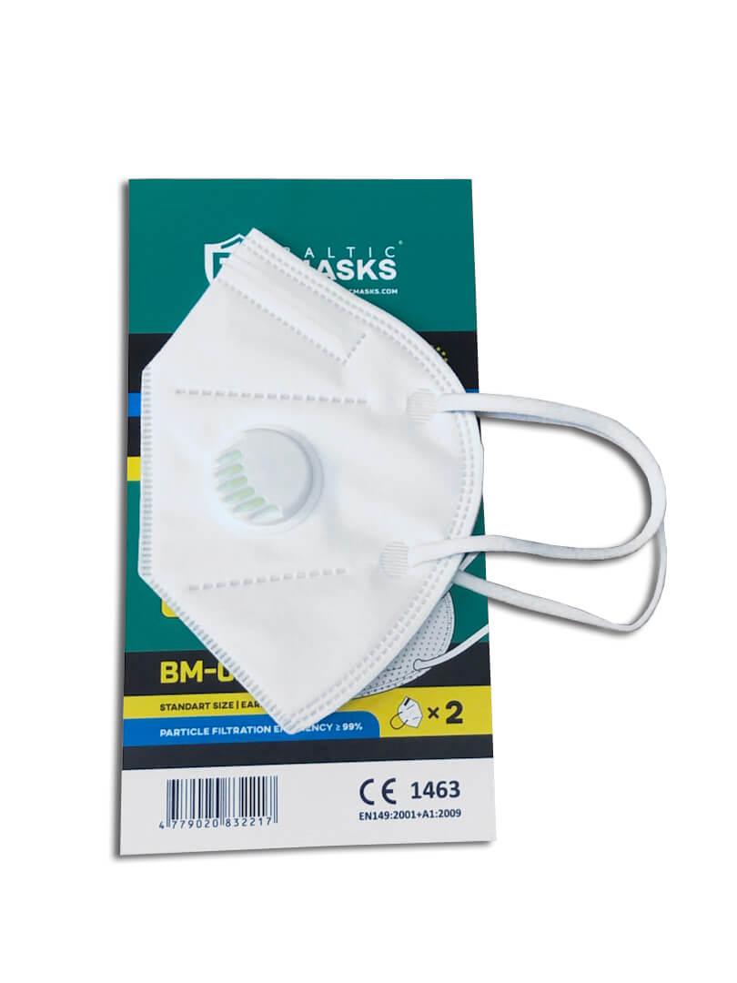 Baltic Masks Respiratorius FFP3 su vožtuvu (2vnt.) BM031V NR D, žema