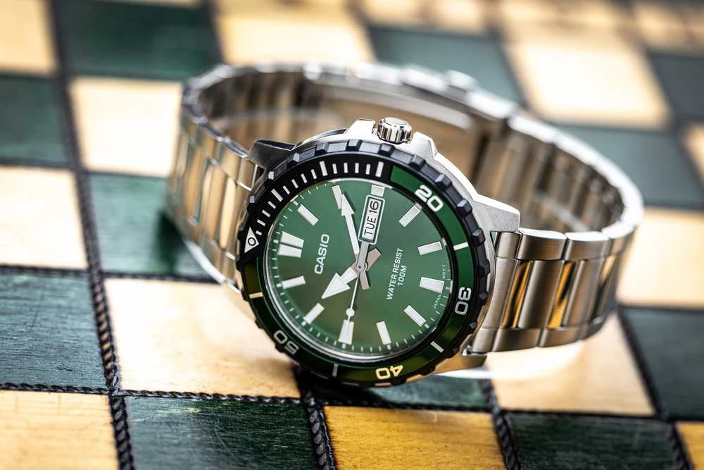 Casio kolekcija MTD-125D-3A vyriškas laikrodis + dėžutė