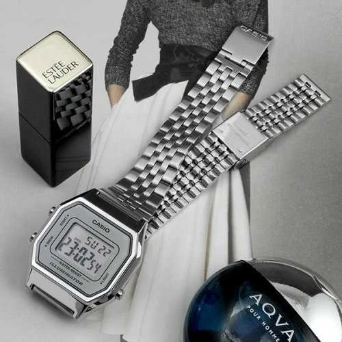 CASIO LA680WA-7 MOTERINIS LAIKRODIS (zd631b) + DĖŽUTĖ