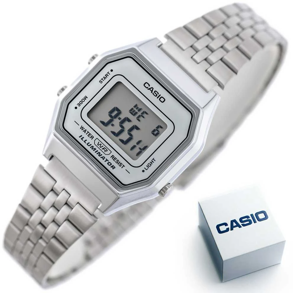CASIO LA680WA-7 MOTERINIS LAIKRODIS (zd631b) + DĖŽUTĖ