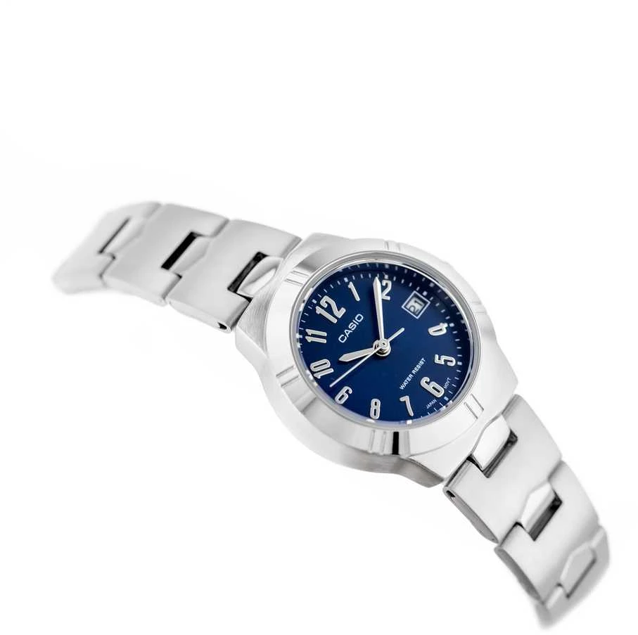 Moteriškas laikrodis Casio LTP-1241D-3A, su dėžute, Mėlynas ciferblatas