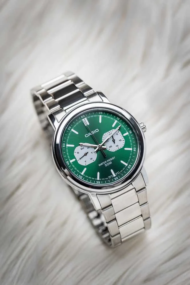 CASIO MTP-E335D-3E VYRIŠKAS LAIKRODIS (zd274c) + DĖŽUTĖ