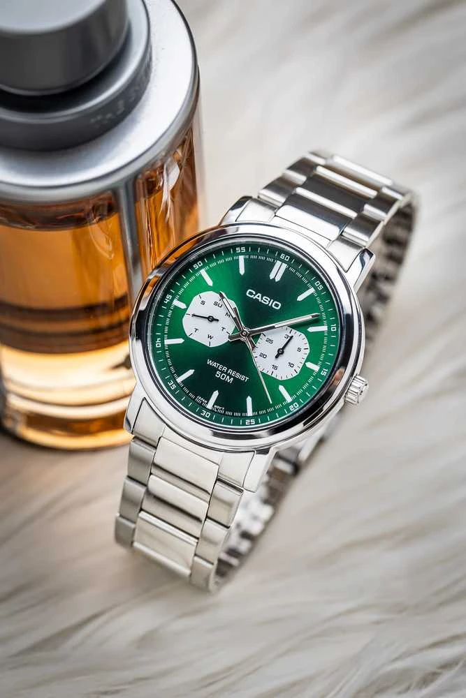 CASIO MTP-E335D-3E VYRIŠKAS LAIKRODIS (zd274c) + DĖŽUTĖ