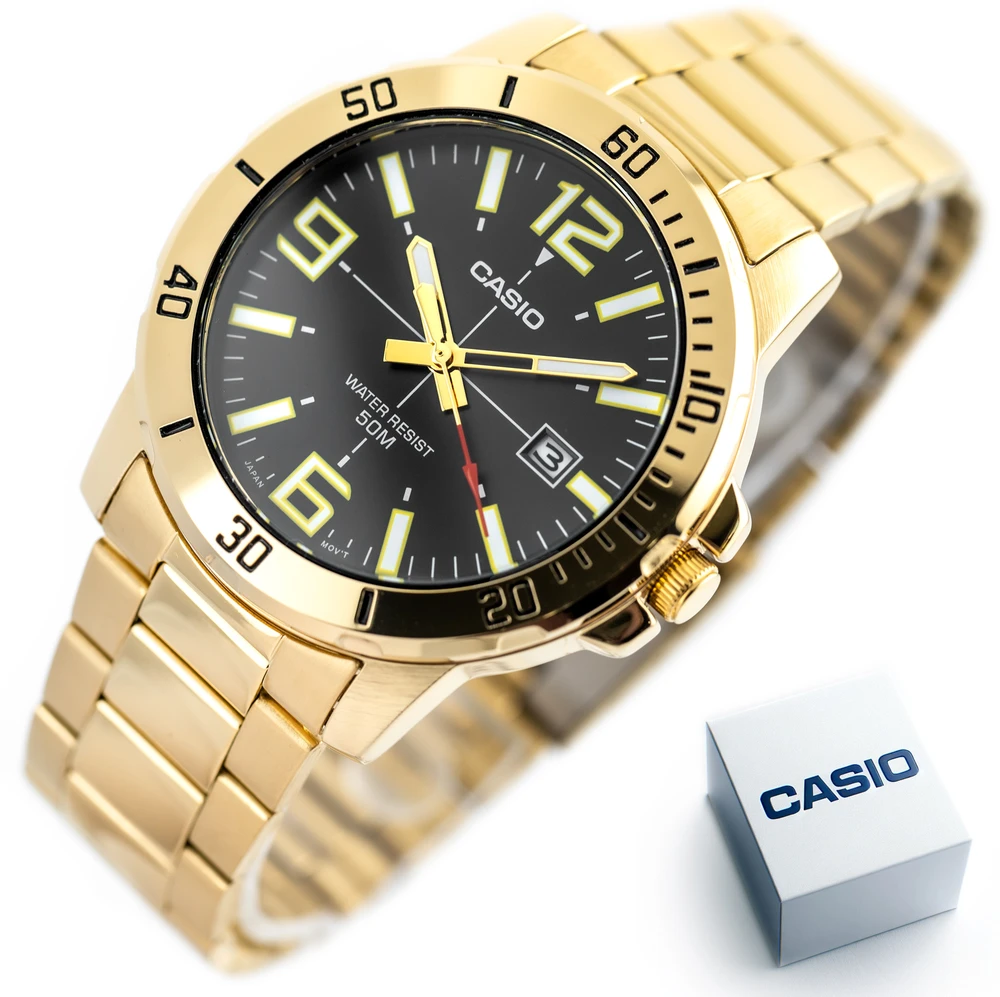 Laikrodis CASIO MTP-VD01G-1B MEN'S WATCH + BOX