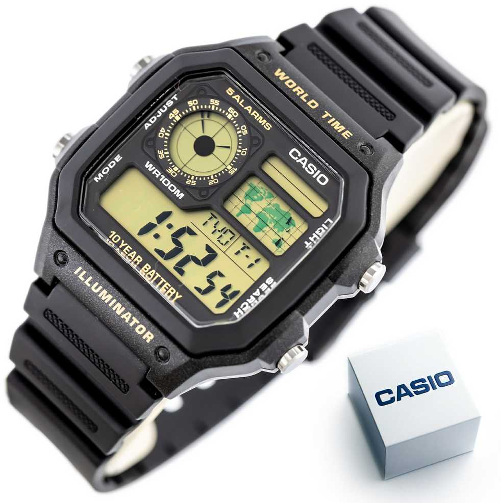 SE-S1O　CASIO CASIO Sports vyriškas LAIKRODIS AE-1200WH-1B + BOX (zd146c