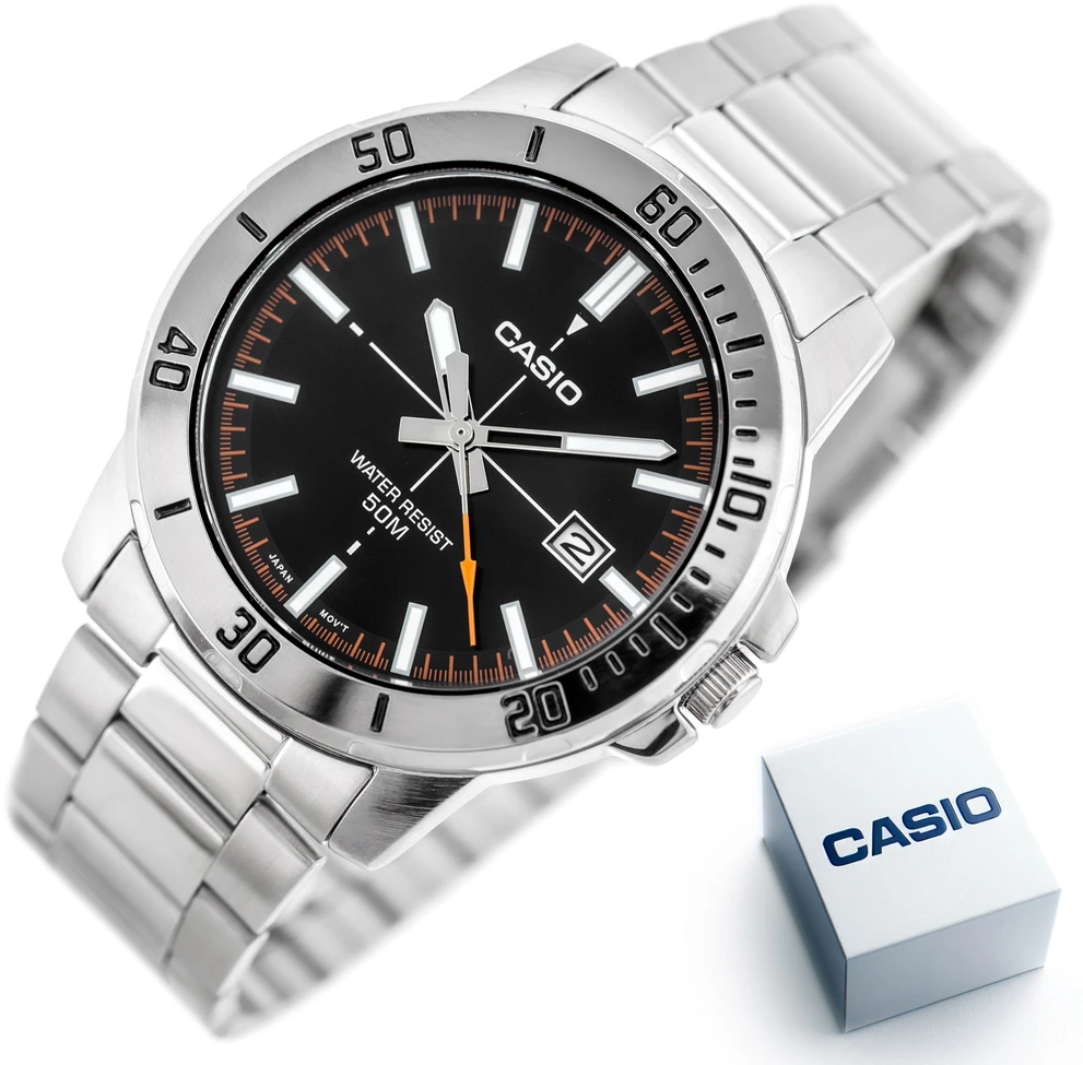 Casio Vyriškas laikrodis MTP-VD01D-1E2VUDF (zd185j) + DĖŽUTĖ