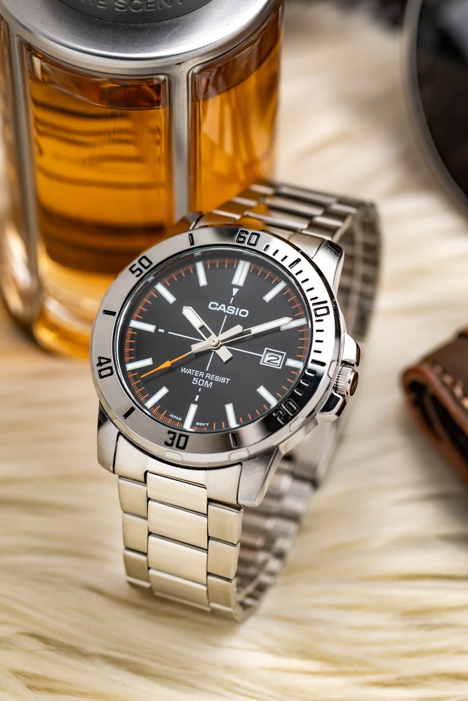 Casio Vyriškas laikrodis MTP-VD01D-1E2VUDF (zd185j) + DĖŽUTĖ