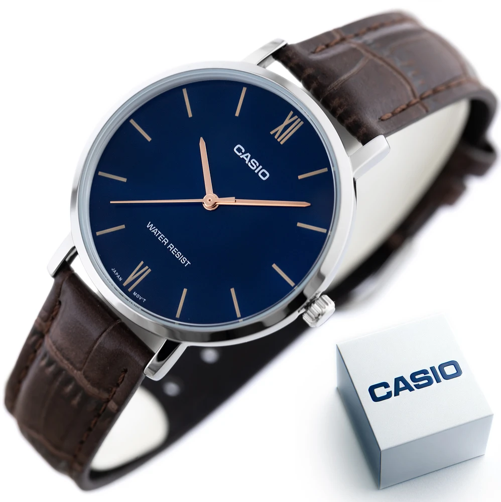 Laikrodis moterims CASIO LTP-VT01L-2B2UDF (zd595a) + dėžutė