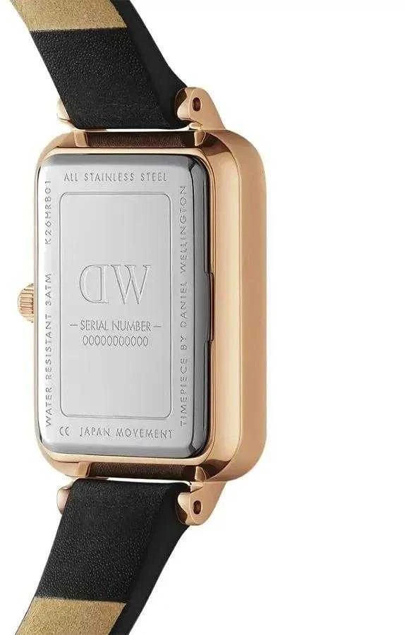 DANIEL WELLINGTON MOTERIS LAIKRODIS DW00100434 – Quadro Pressed Sheffield Gold 32mm + DĖŽĖ