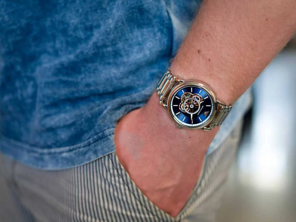 EMPORIO ARMANI LUIGI Open Heart AUTOMATIC vyriškas laikrodis AR60036