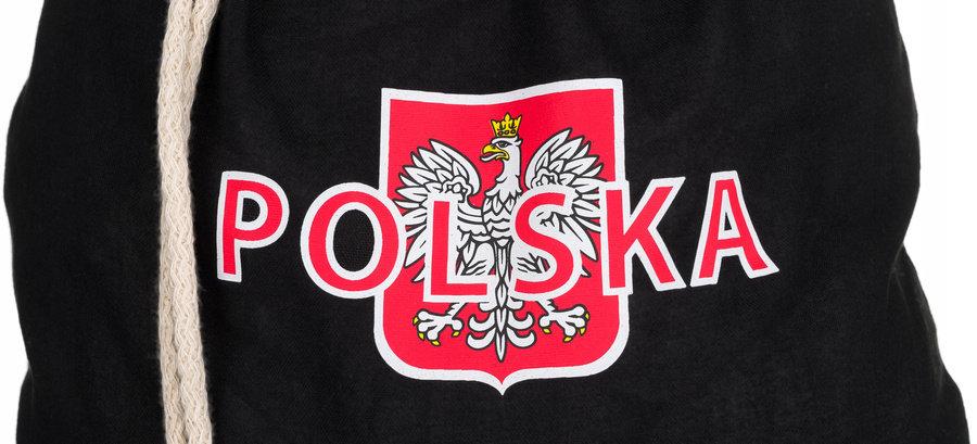 Inny Juodas, medvilninė kuprinė-maišelis su patriotiniu motyvu