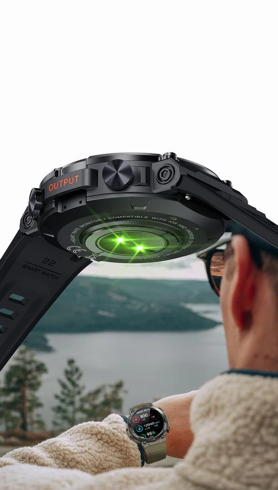 Išmanusis laikrodis Gravity GT7-6 Pro, Juodos spalvos korpusas su baltos spalvos dirželiu
