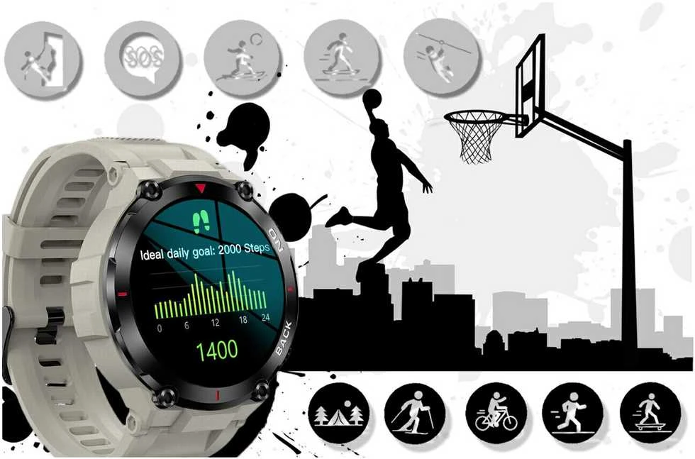 Išmanusis laikrodis Gravity GT8-4, juoda/pilka