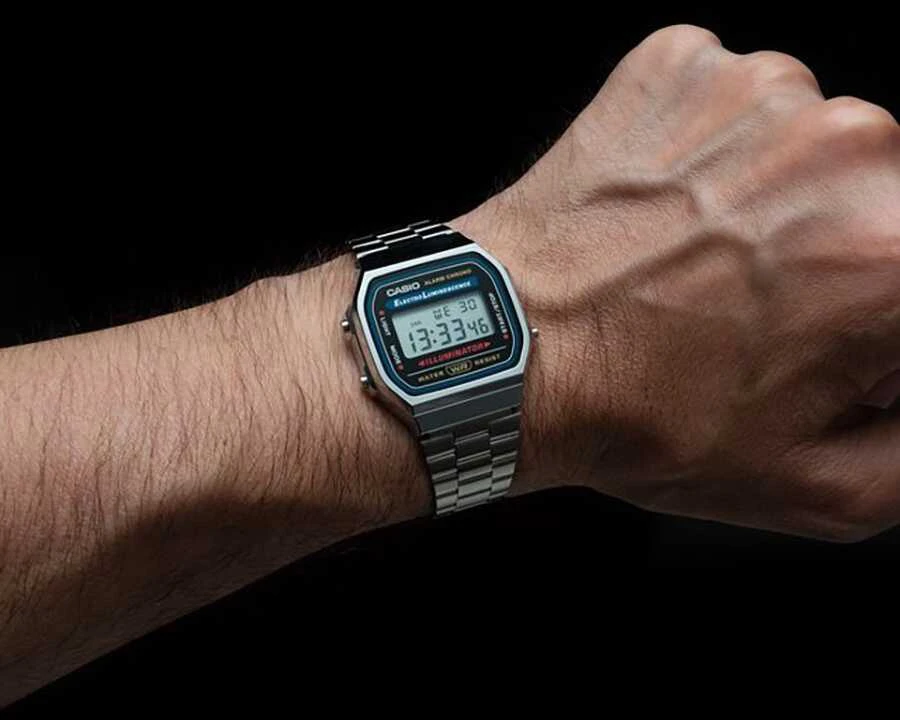 UNISEX CASIO A168WA-1W LAIKRODIS – VINTAGE + DĖŽUTĖ