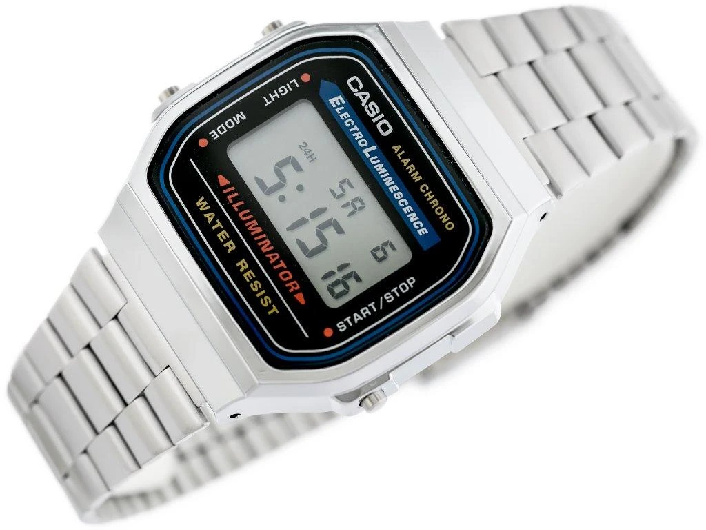UNISEX CASIO A168WA-1W LAIKRODIS – VINTAGE + DĖŽUTĖ