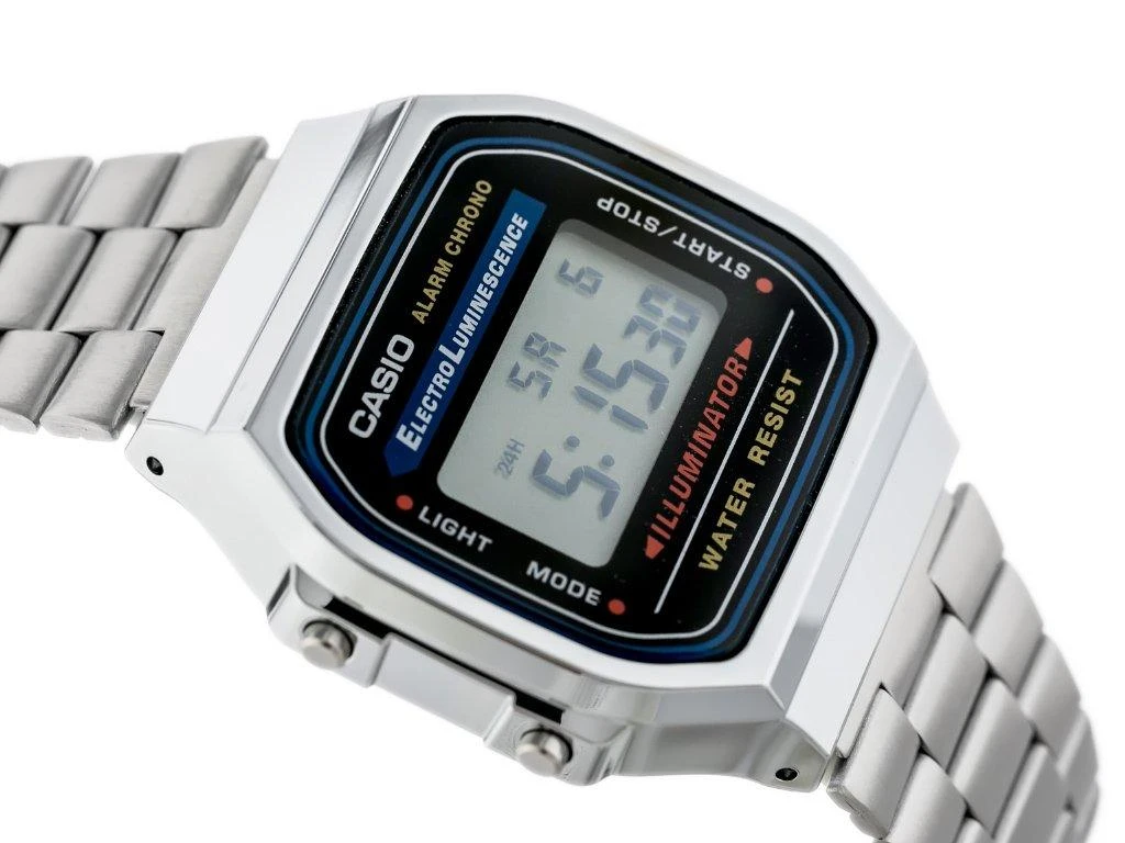 UNISEX CASIO A168WA-1W LAIKRODIS – VINTAGE + DĖŽUTĖ
