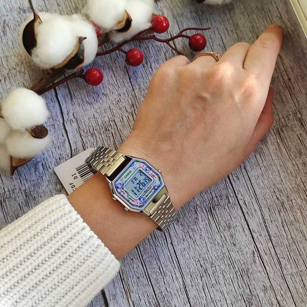 CASIO LA680WA-2C MOTERIS LAIKRODIS (zd631i) + DĖŽĖ