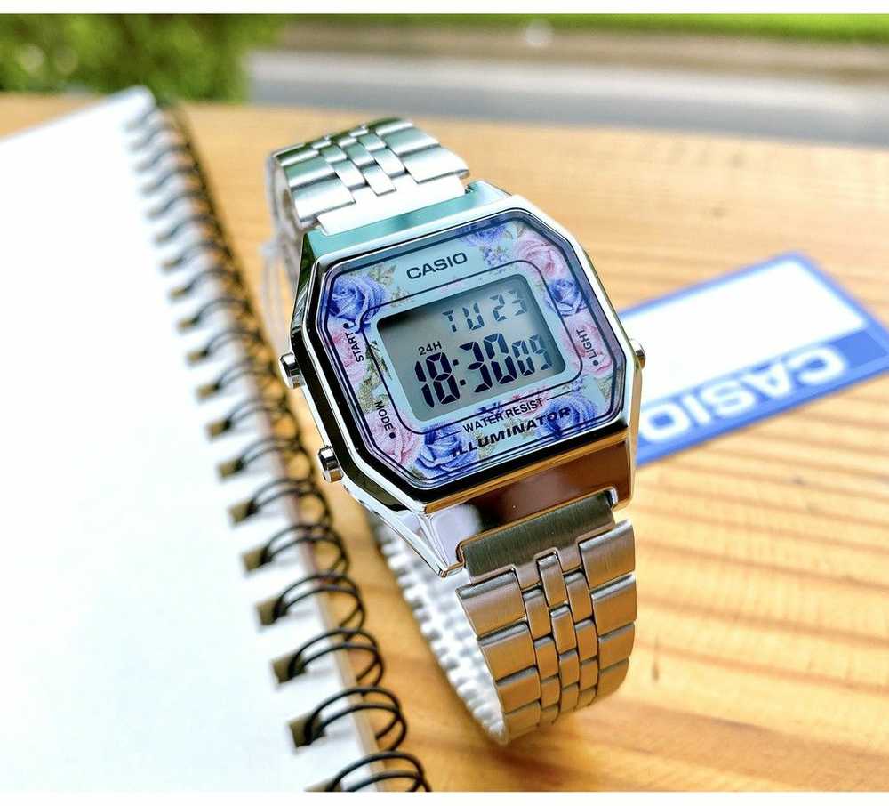 CASIO LA680WA-2C MOTERIS LAIKRODIS (zd631i) + DĖŽĖ
