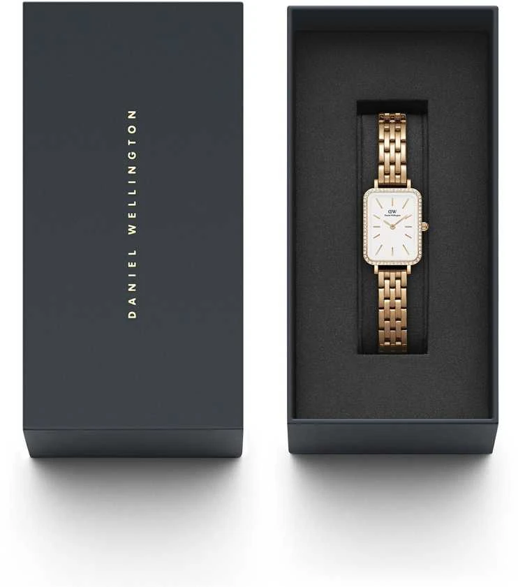 Moteriškas laikrodis DANIEL WELLINGTON Quadro Rose Gold DW00100672 + BOX (zw519h)