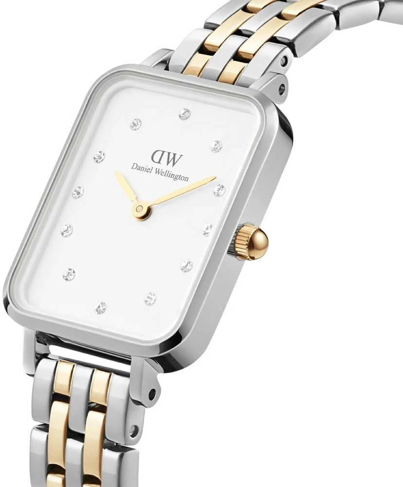 Moteriškas laikrodis DANIEL WELLINGTON Quadro Lumine 5 jungčių dviejų tonų 20 mm DW00100625 + BOX (zw519f)