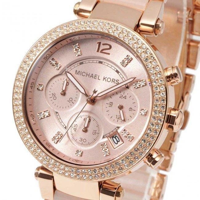 Moteriškas laikrodis Michael Kors Parker, rožinio aukso spalvos