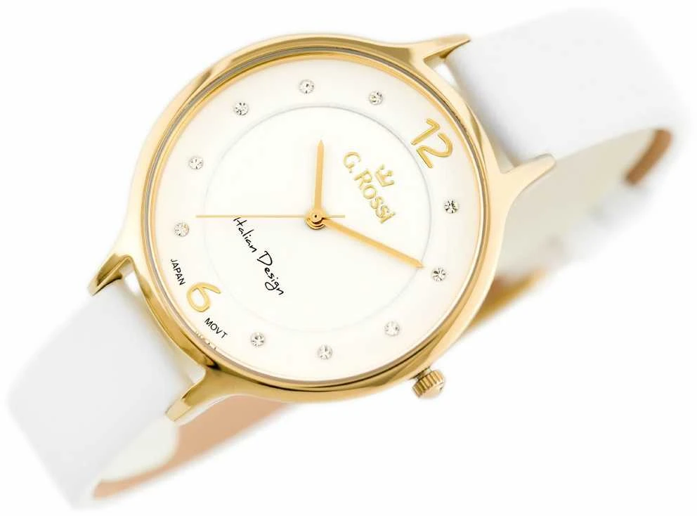 Laikrodis WOMEN'S WATCH G. ROSSI - 10411A-3C2 ON PASK (zg714b) + BOX