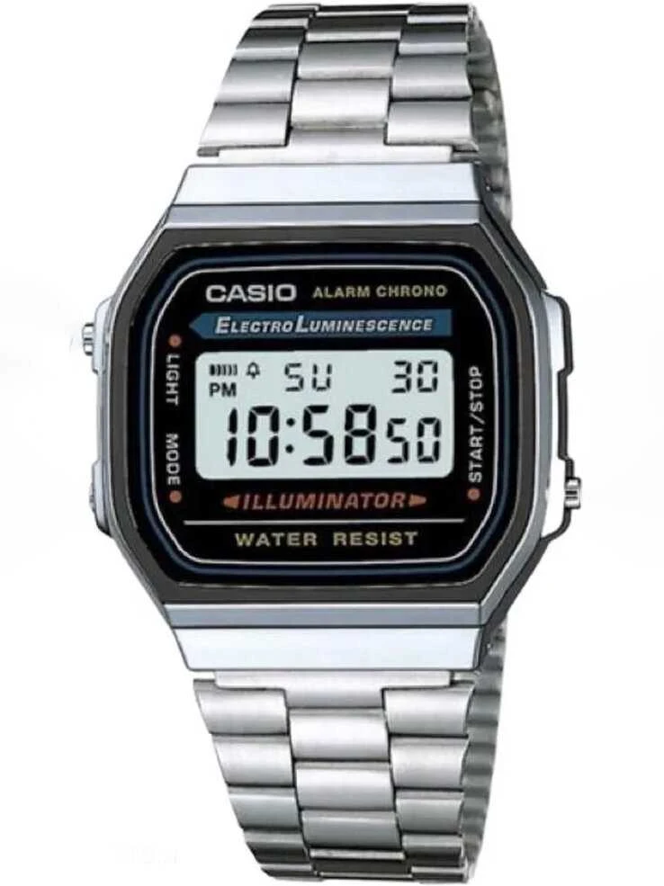 UNISEX CASIO A168WA-1W LAIKRODIS – VINTAGE + DĖŽUTĖ