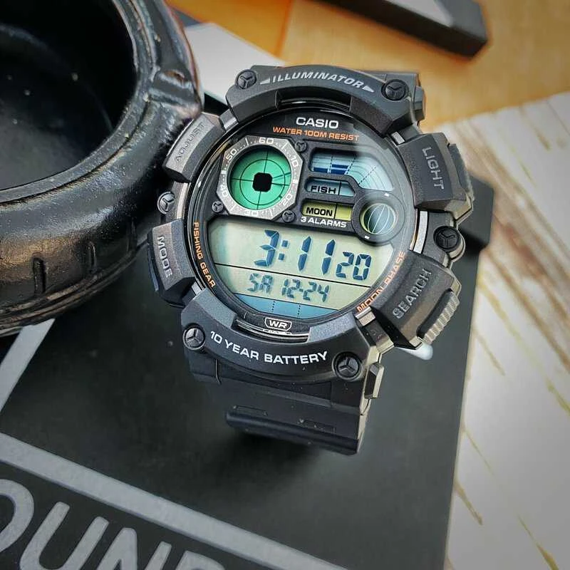 Laikrodis vyrams CASIO Digital Moonphase WS-1500H-1A + BOX