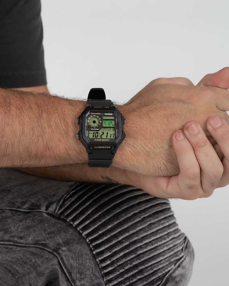 CASIO Sports vyriškas LAIKRODIS AE-1200WH-1B + BOX (zd146c)