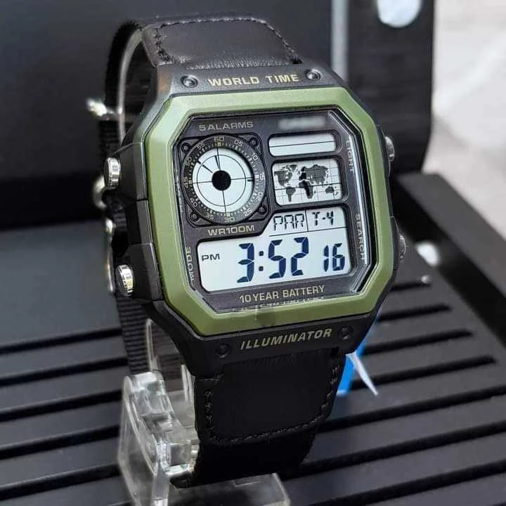 CASIO sportinis vyriškas laikrodis AE-1200WHB-1B + dėžutė (zd146d)