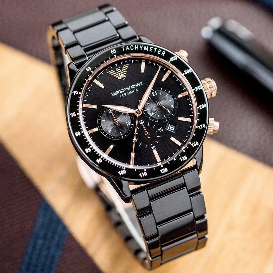 Laikrodis EMPORIO ARMANI MEN'S WATCH AR70002 - MARIO - CERAMIC (zi022a)